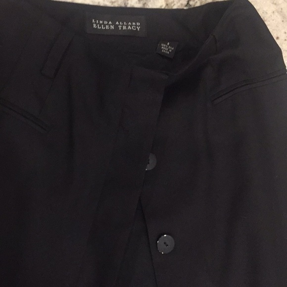 Linda Allard Ellen Tracy silk black skirt - Picture 3 of 4